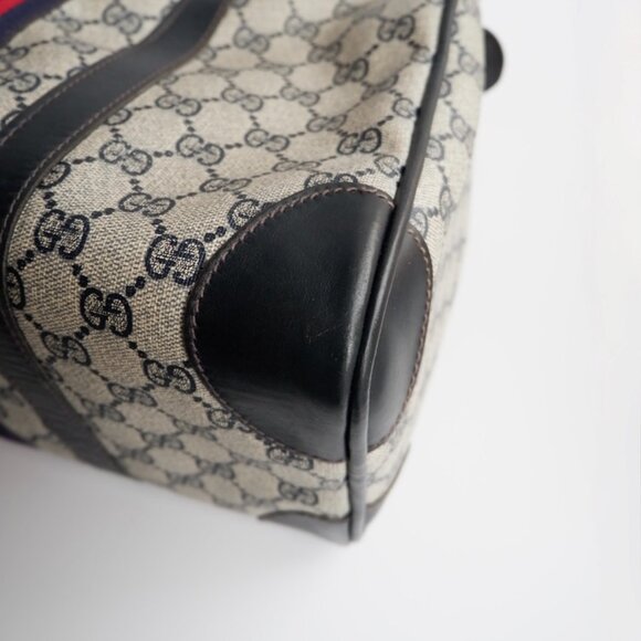 Authentic Preowned Vintage Gucci Navy Boston Bag - Picture 12 of 16